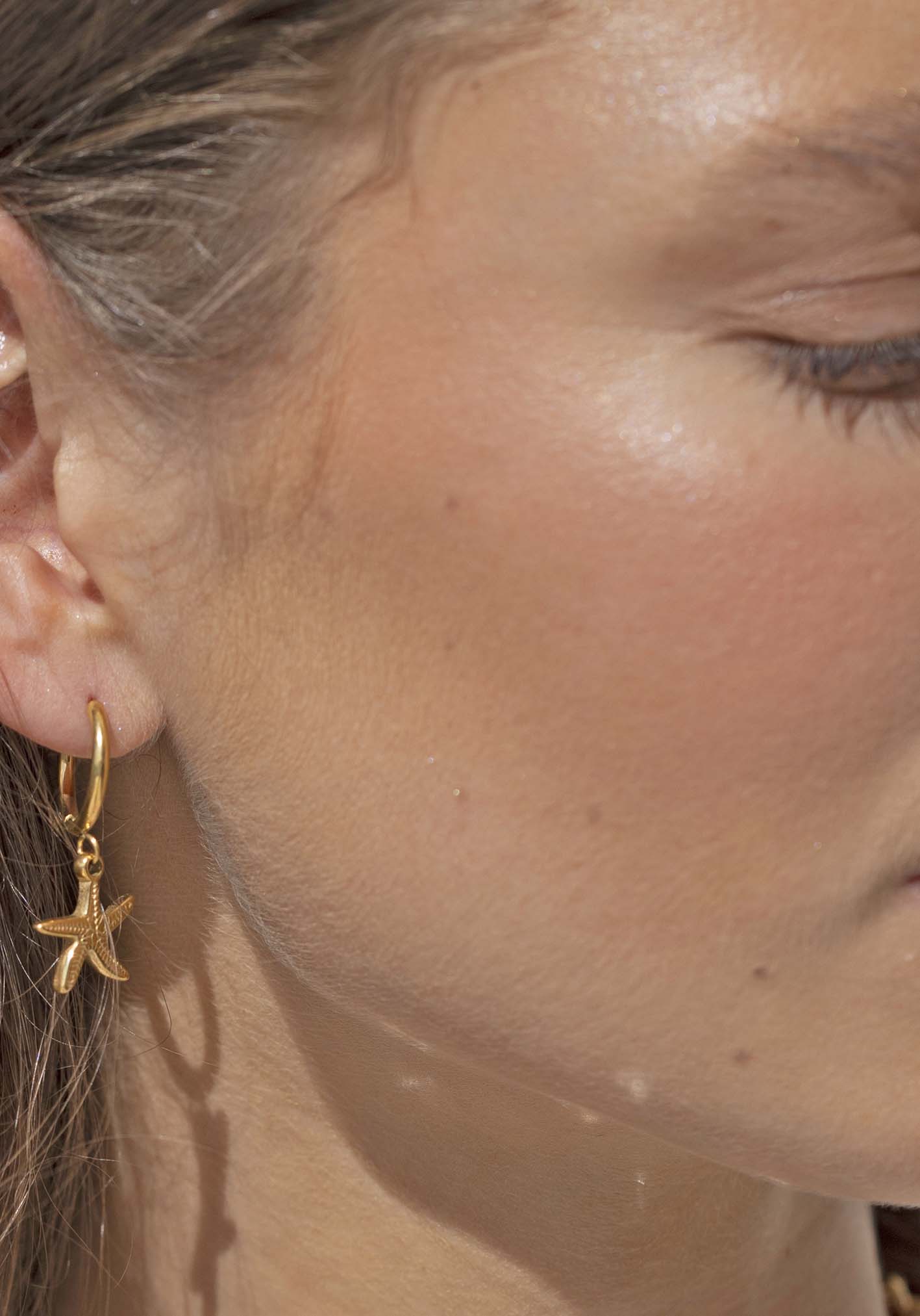 Washed Ashore Starfish Gold Earrings