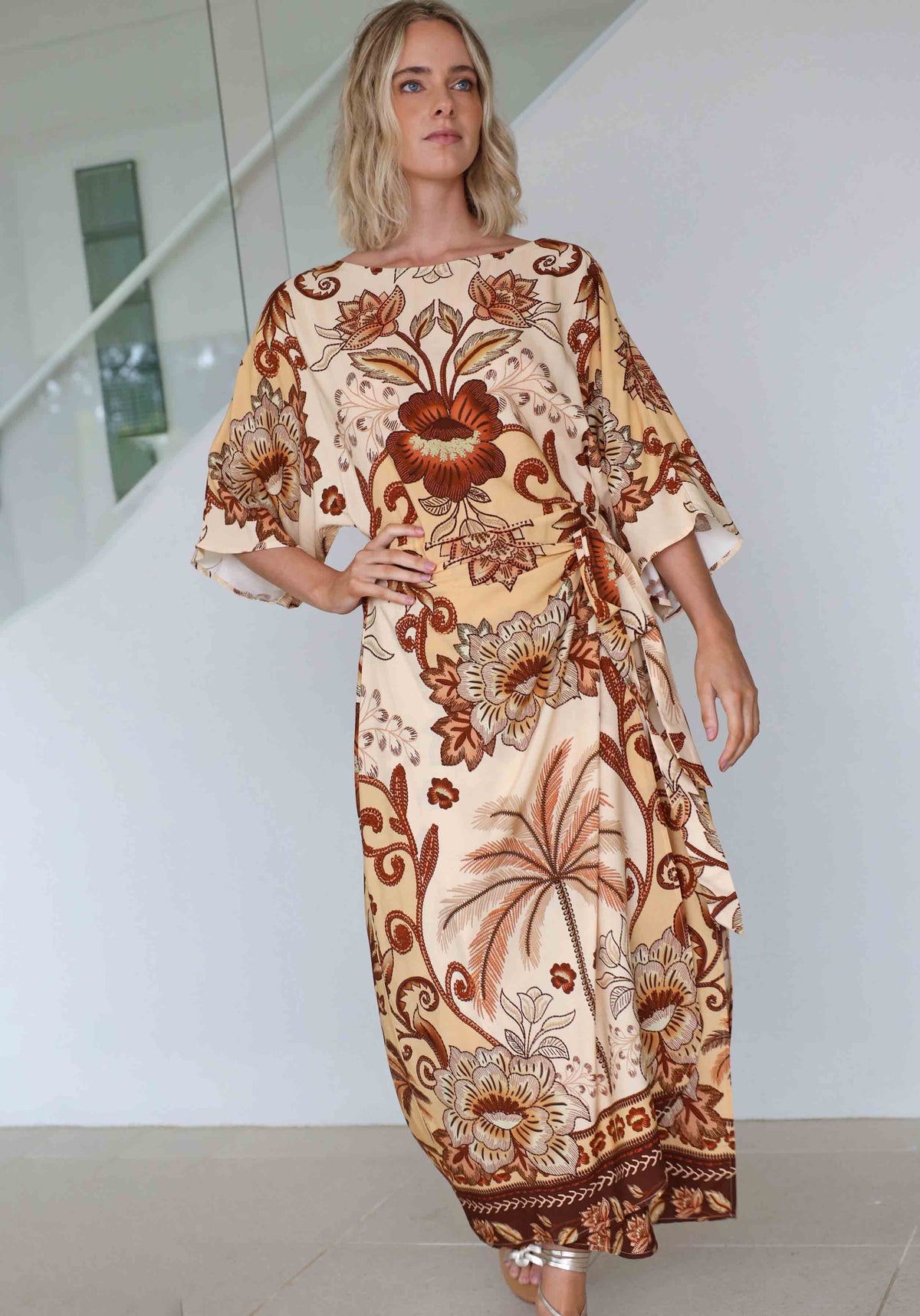 Sundrift Palm Wrap Maxi Dress