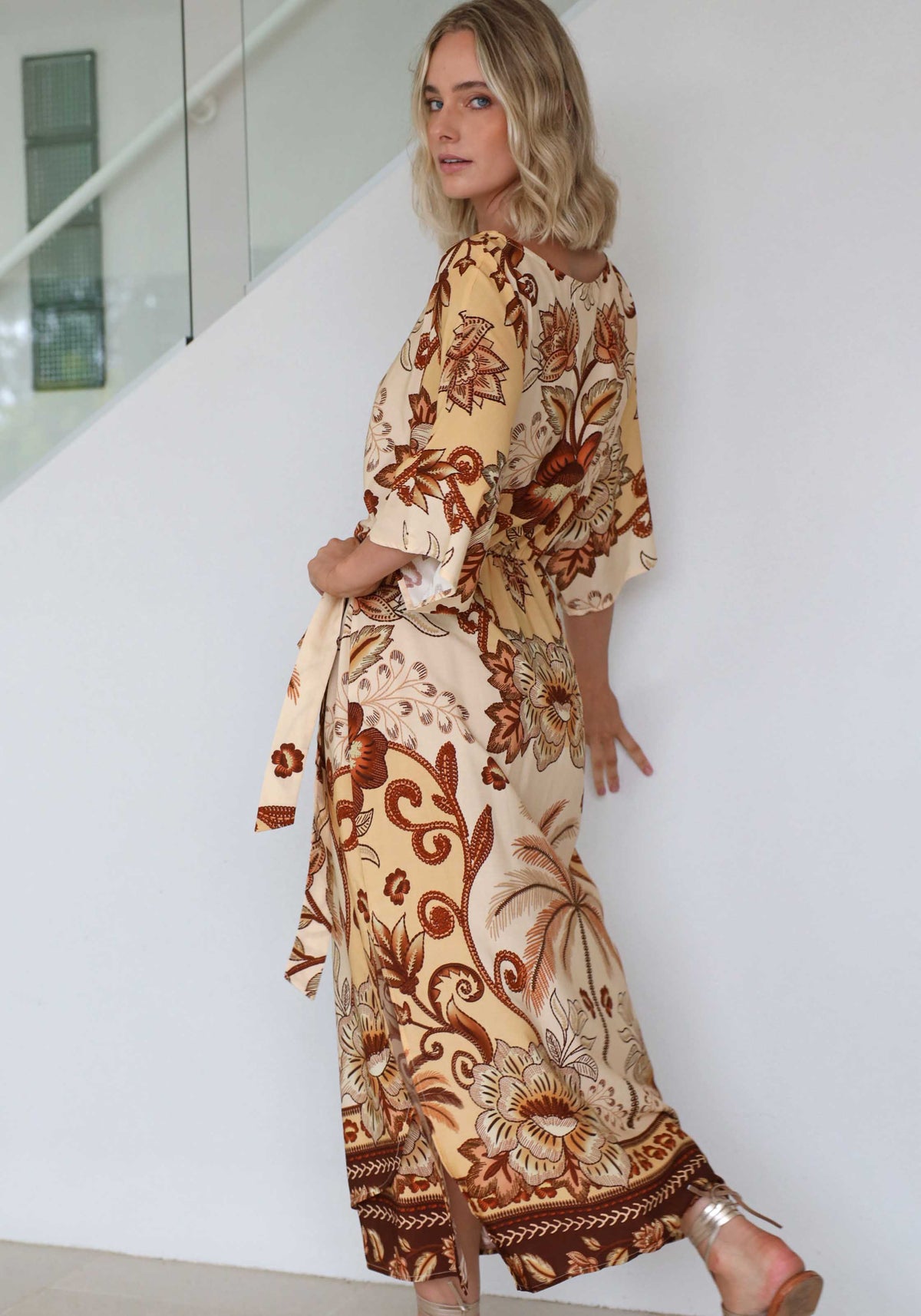 Sundrift Palm Wrap Maxi Dress