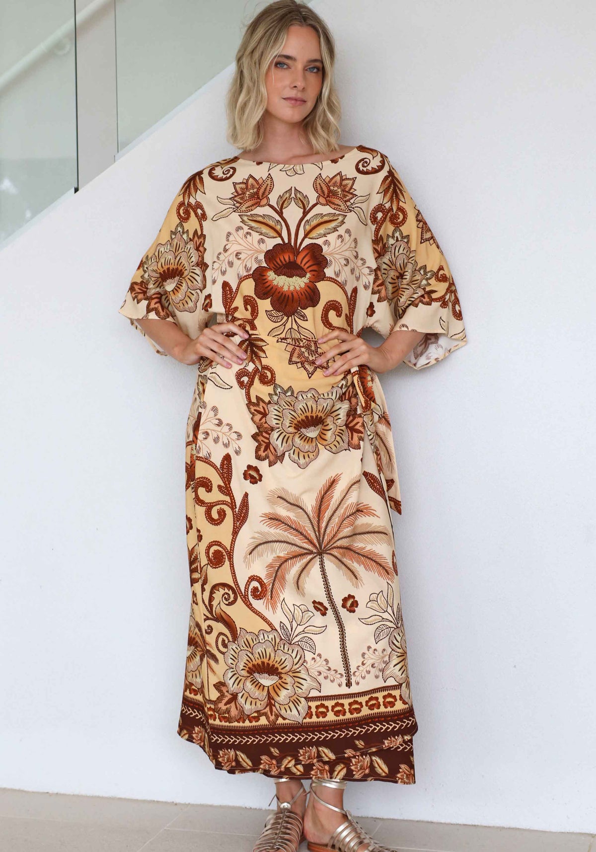 Sundrift Palm Wrap Maxi Dress
