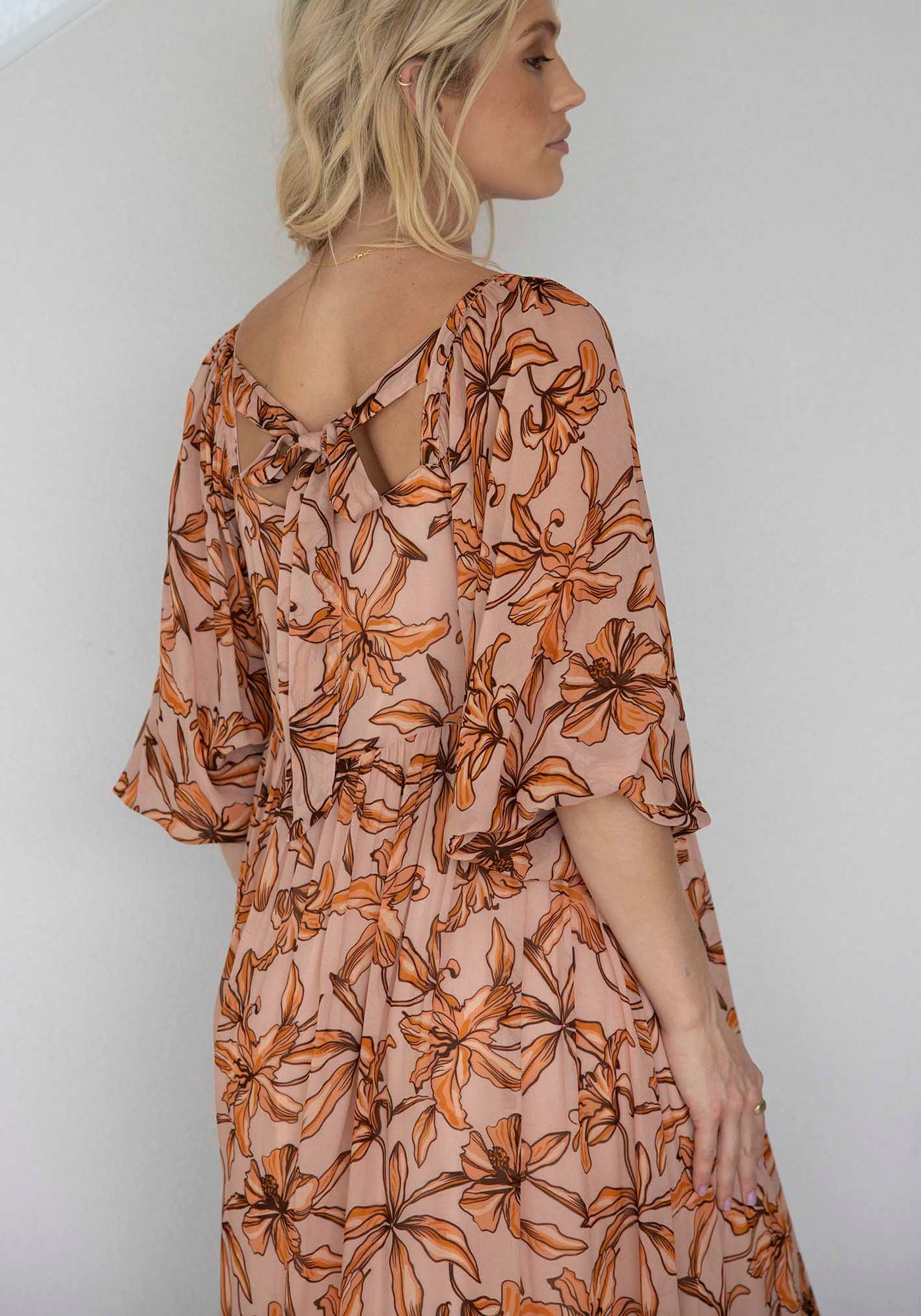 Sunset Siren Floral Sleeve Maxi Dress