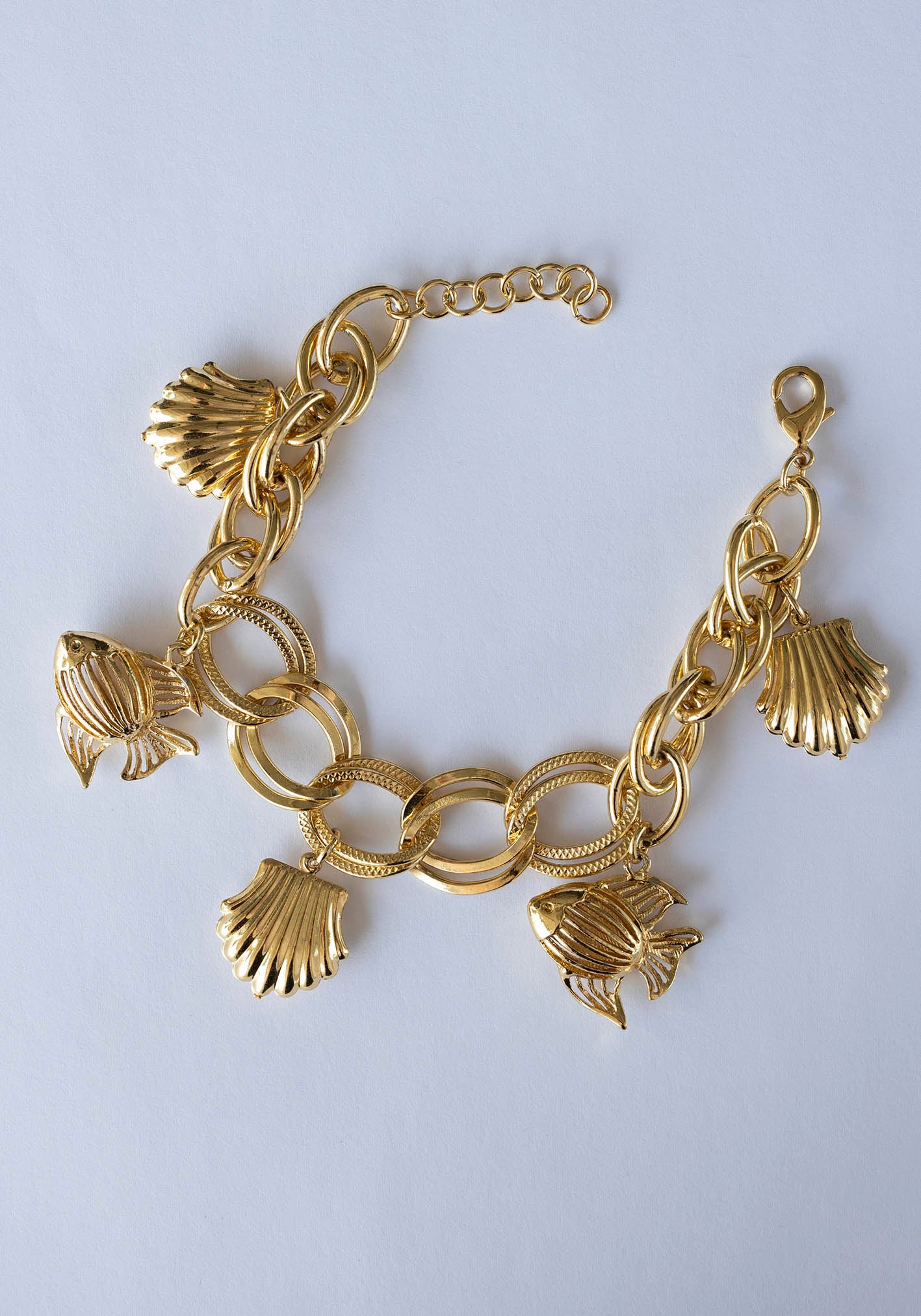 Sunset Waves Gold Charm Bracelet