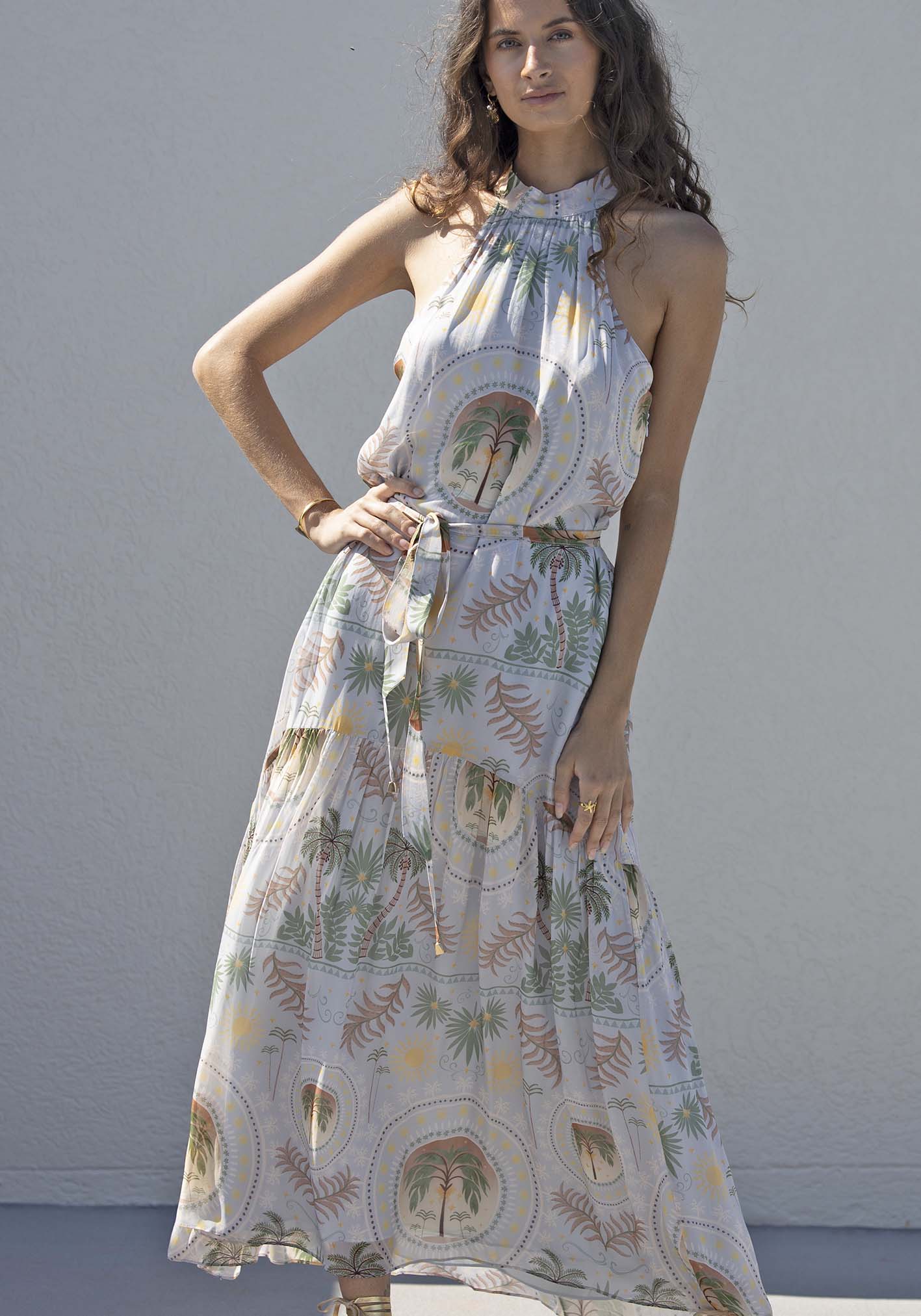 Sunshine Lover Halter Maxi Dress