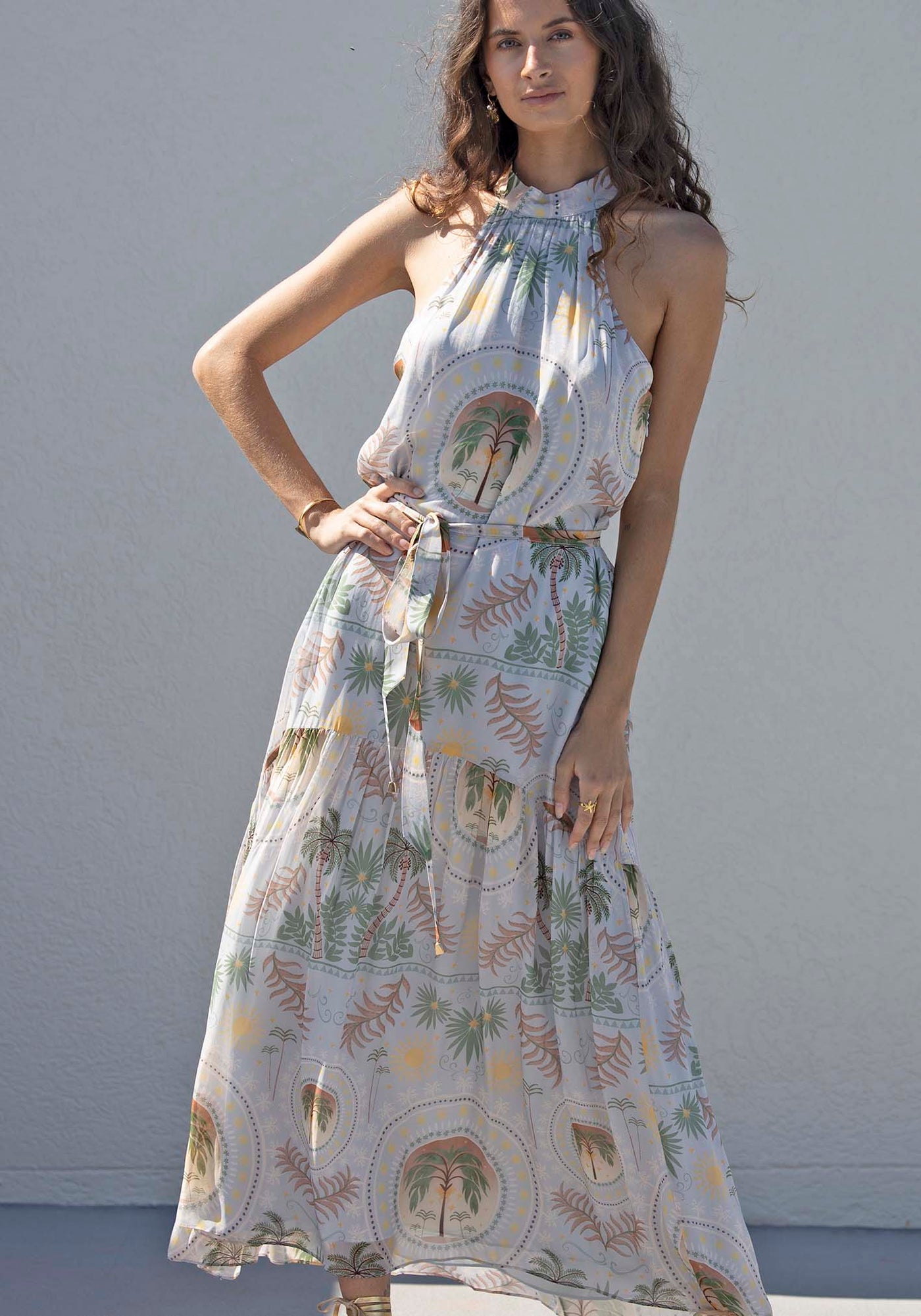 Sunshine Lover Halter Maxi Dress