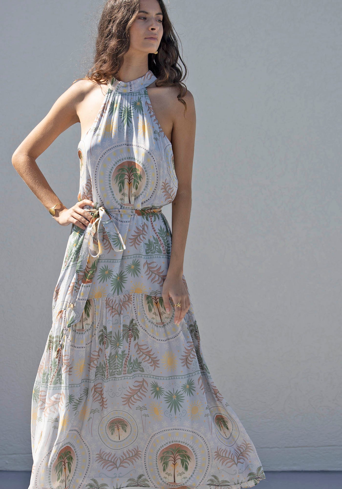 Sunshine Lover Halter Maxi Dress