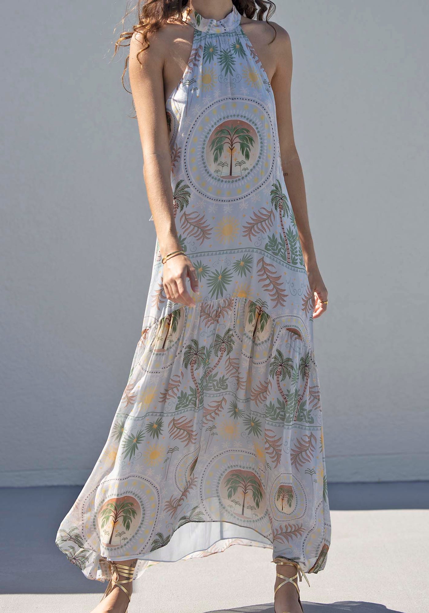 Sunshine Lover Halter Maxi Dress