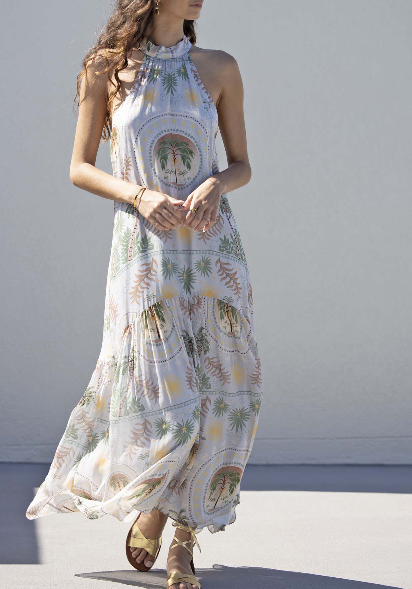 Sunshine Lover Halter Maxi Dress