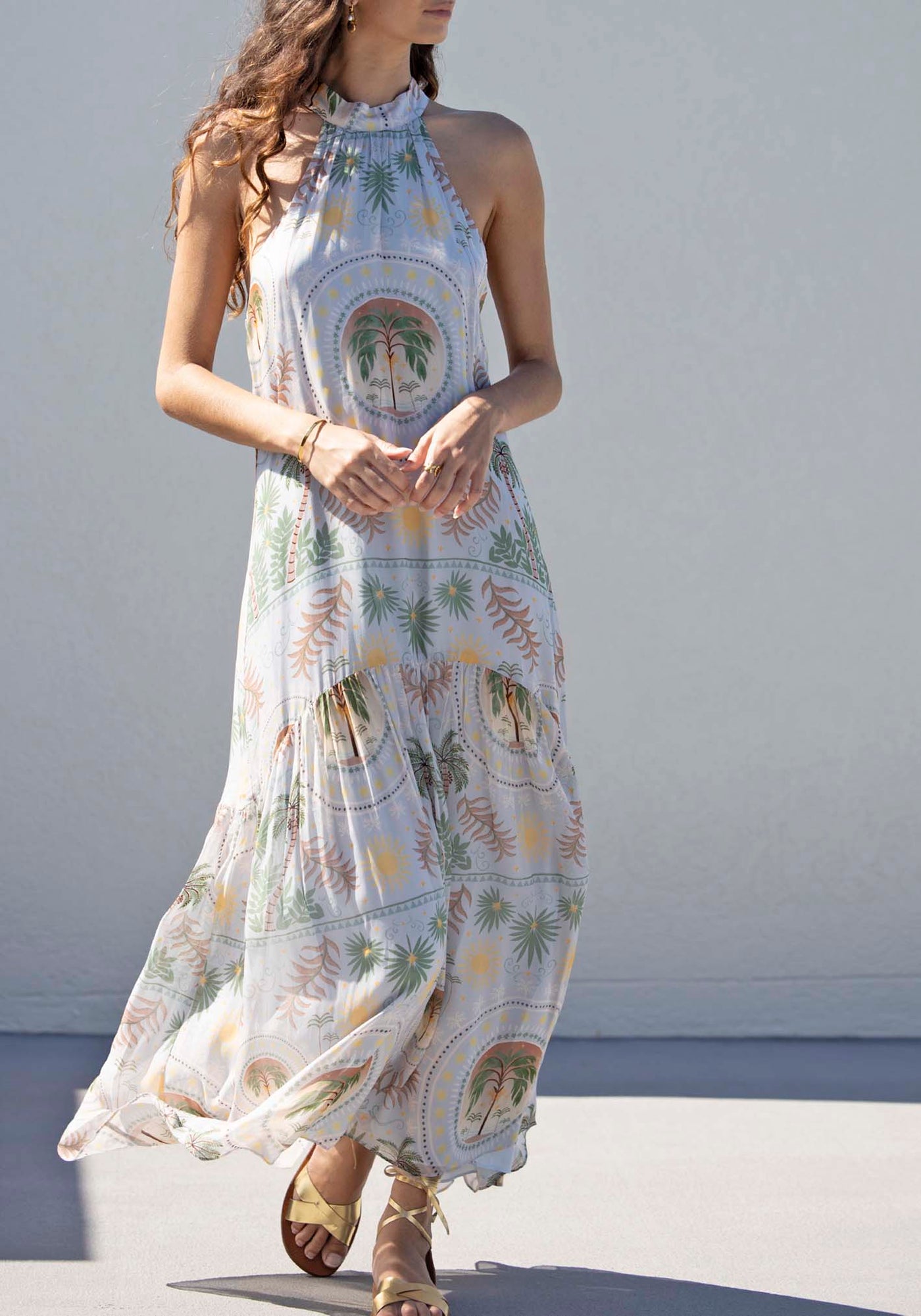 Sunshine Lover Halter Maxi Dress