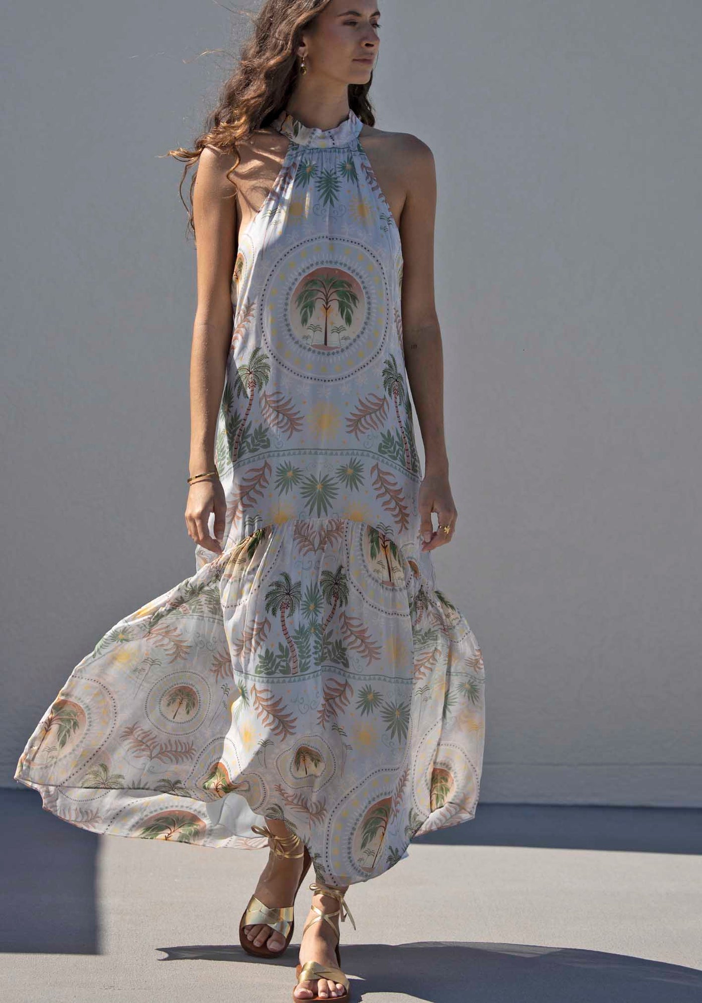 Sunshine Lover Halter Maxi Dress