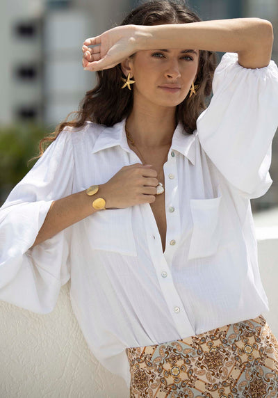 Sydney White Linen Blouse