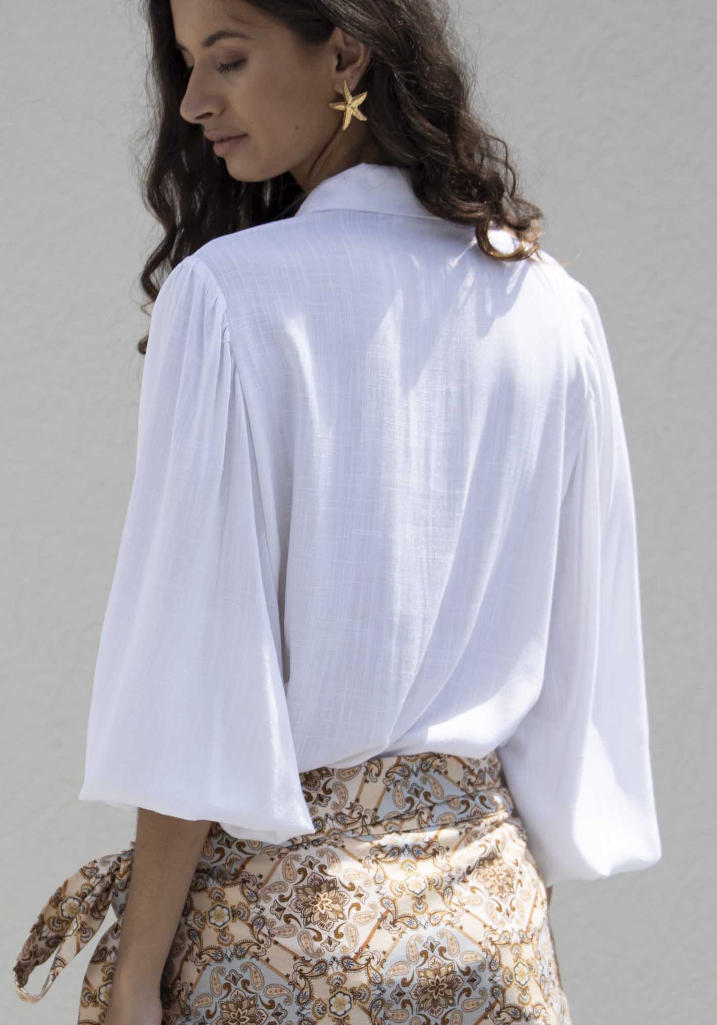 Sydney White Linen Blouse