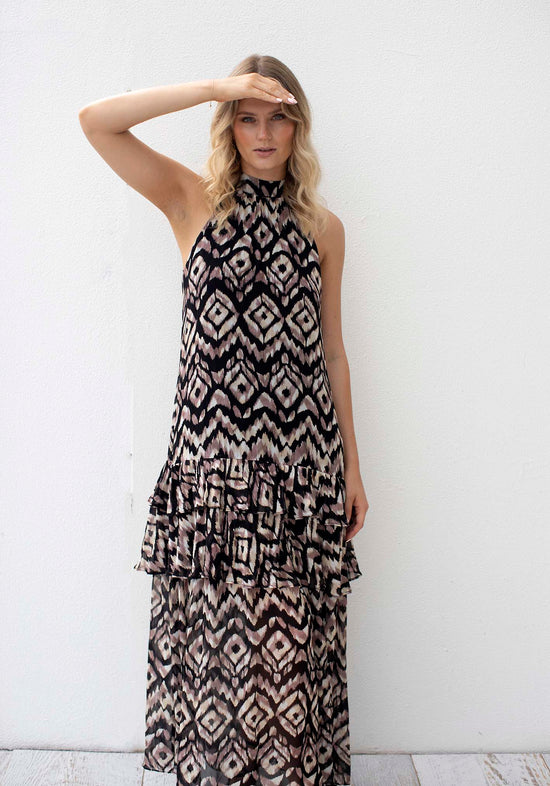 Maxi Slit Dress with Hat & Scarf Set SD01 Tribal main image 0