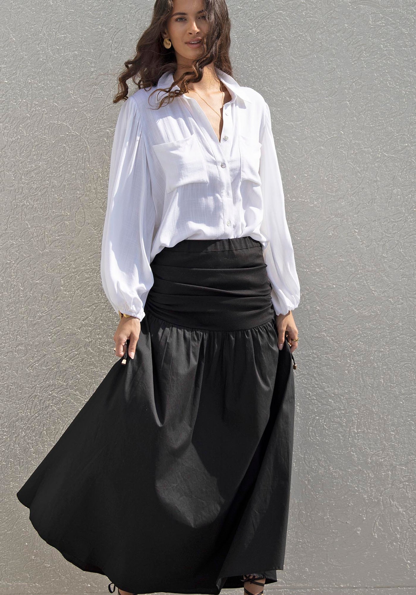 Universal Convertible Skirt + Sydney White Linen Blouse