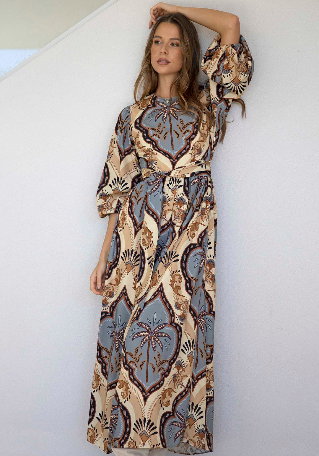 valentina long sleeve maxi dress Valentina Palm Sleeve Maxi Dress