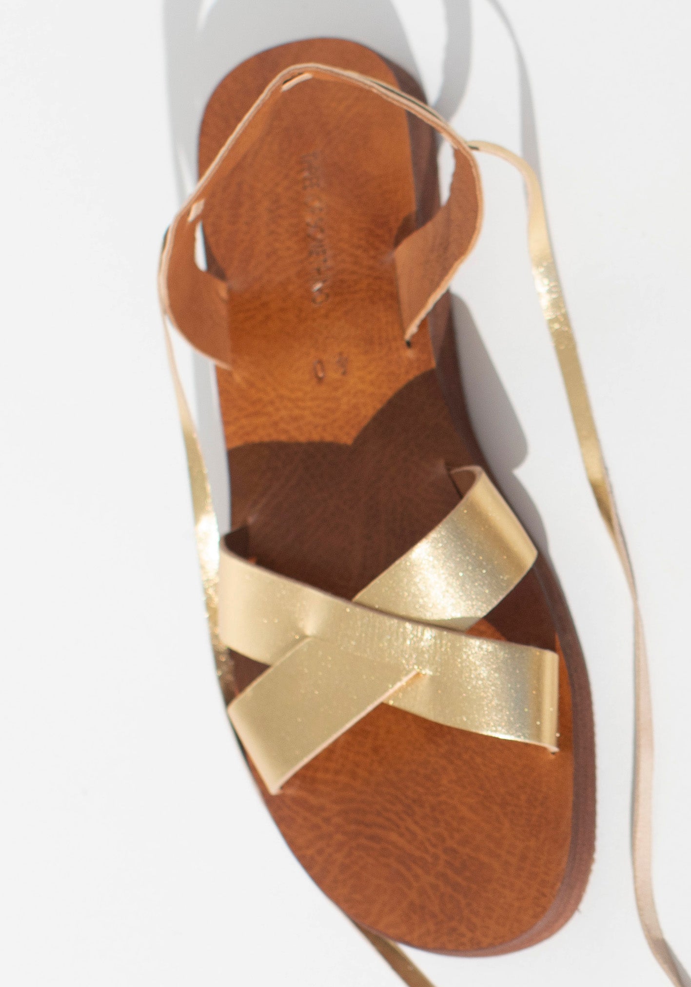 Venice Gold Tie Leather Sandal