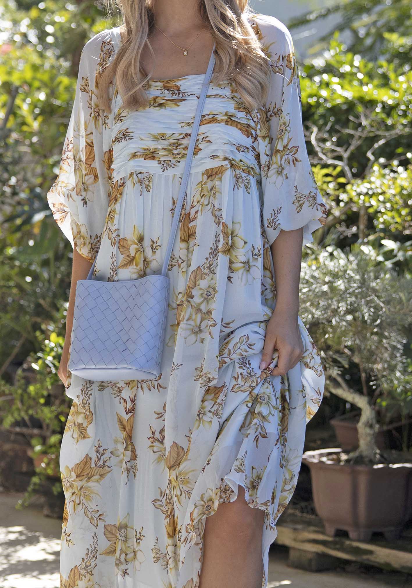 Verona Blue Woven Leather Bag