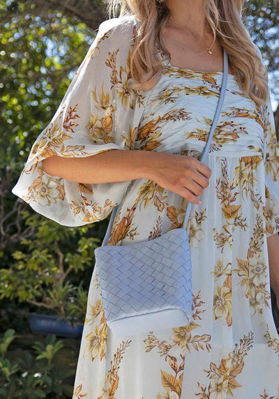 Verona Blue Woven Leather Bag