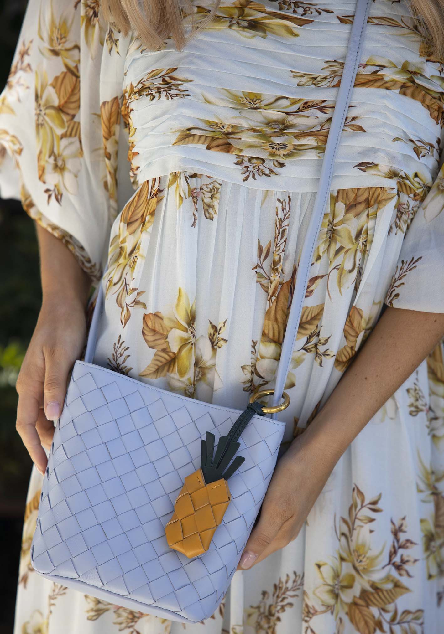 Verona Blue Woven Leather Bag