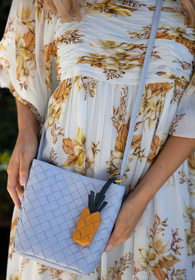 Verona Blue Woven Leather Bag