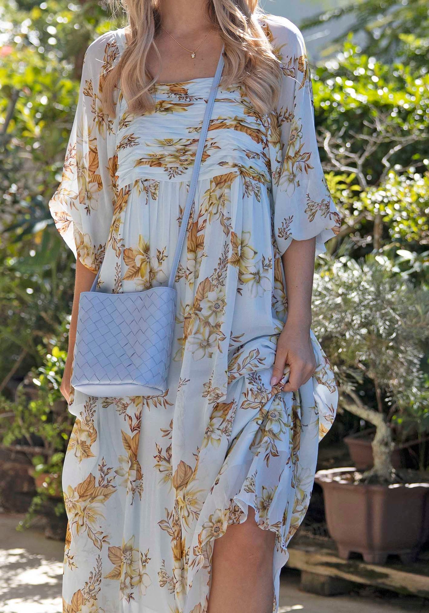 Verona Blue Woven Leather Bag