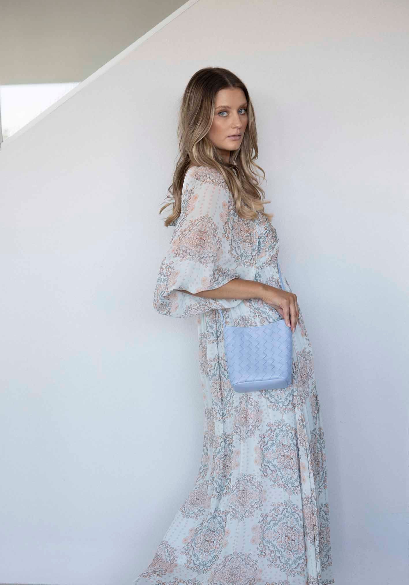 Verona Blue Woven Leather Bag