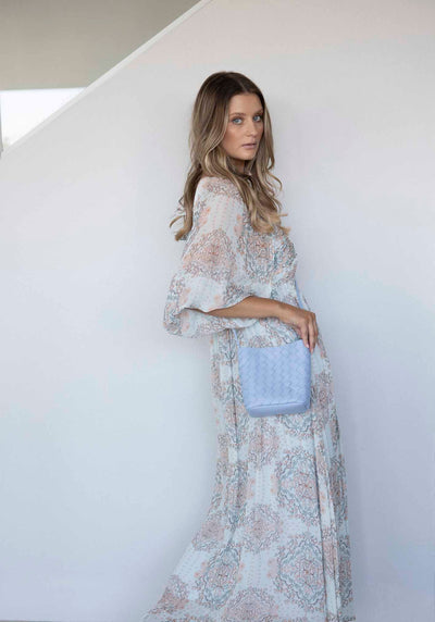 Verona Blue Woven Leather Bag