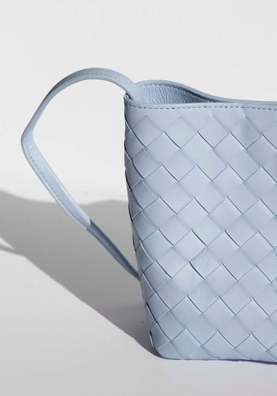 Verona Blue Woven Leather Bag
