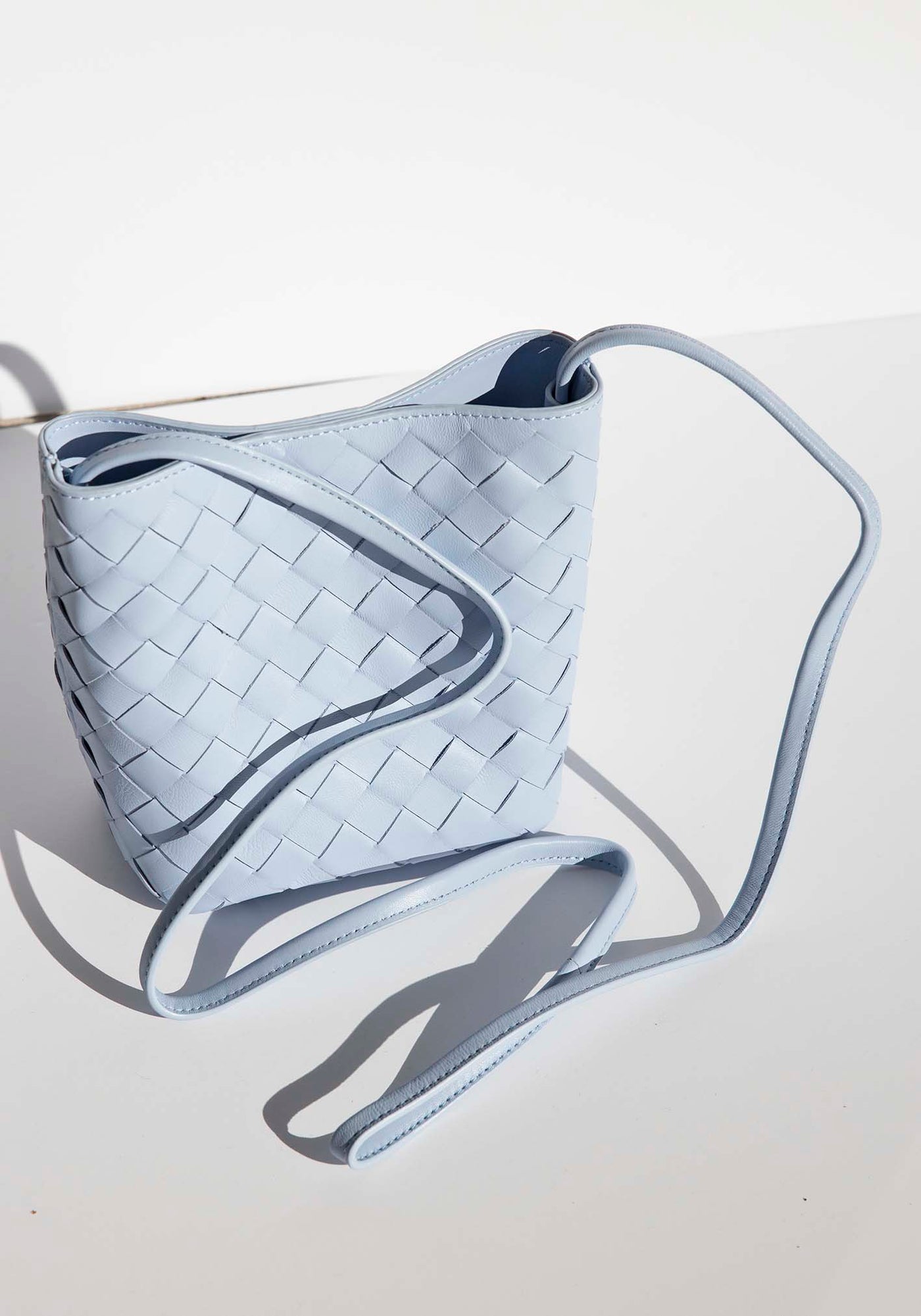 Verona Blue Woven Leather Bag
