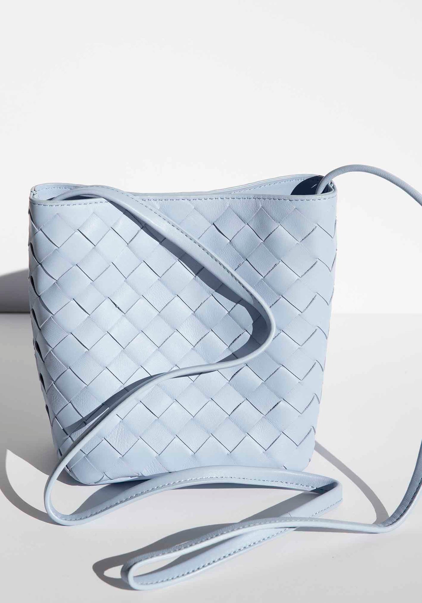 Verona Blue Woven Leather Bag