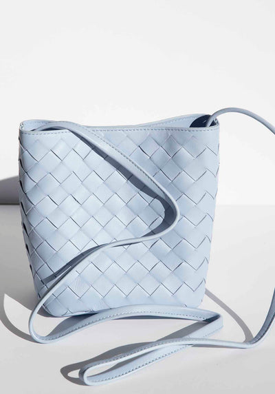 Verona Blue Woven Leather Bag