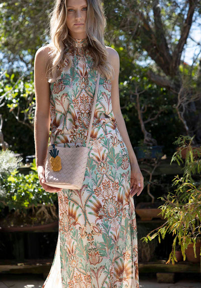 Verona Blush Woven Leather Bag