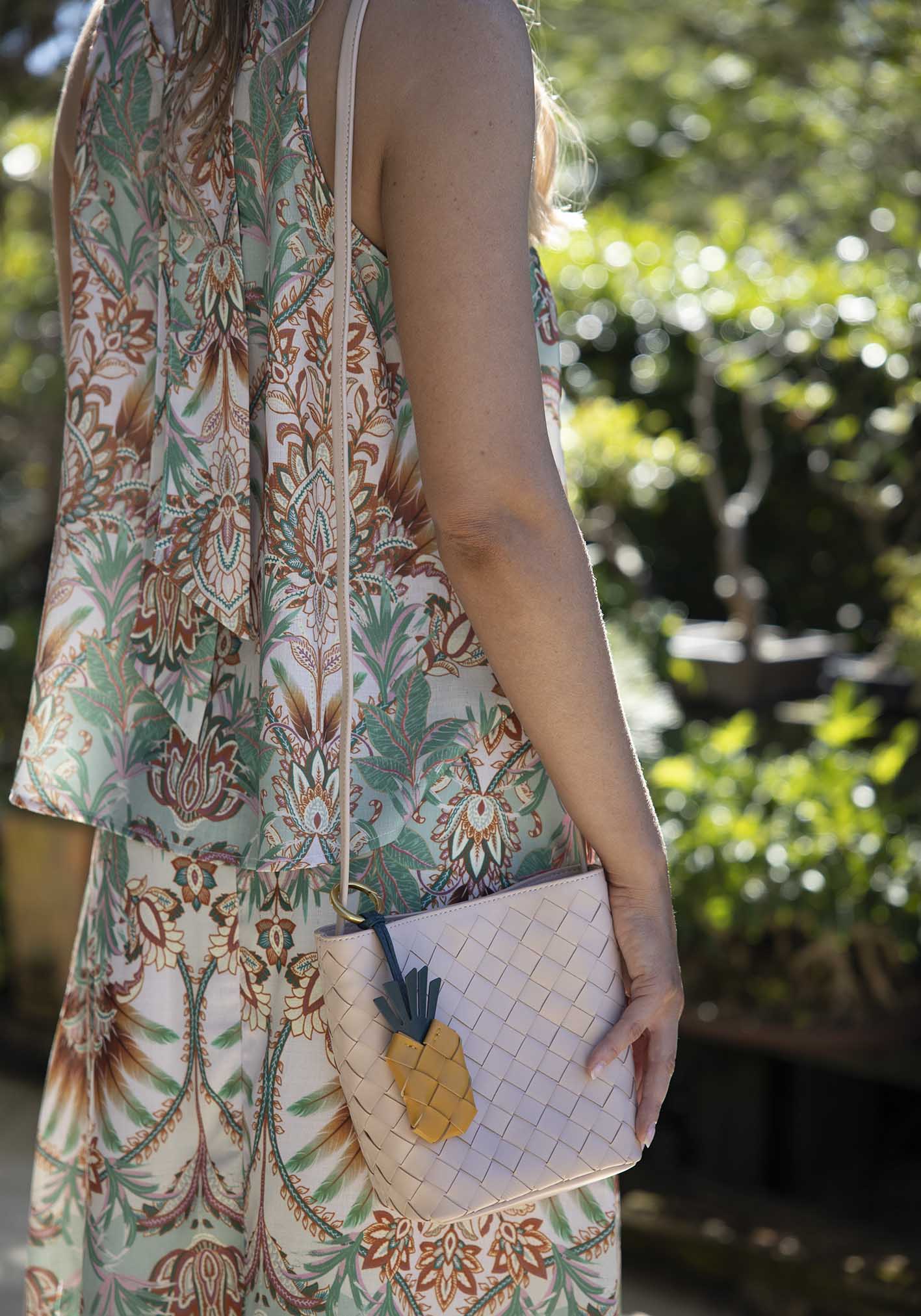 Verona Blush Woven Leather Bag