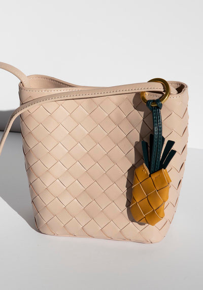 Verona Blush Woven Leather Bag