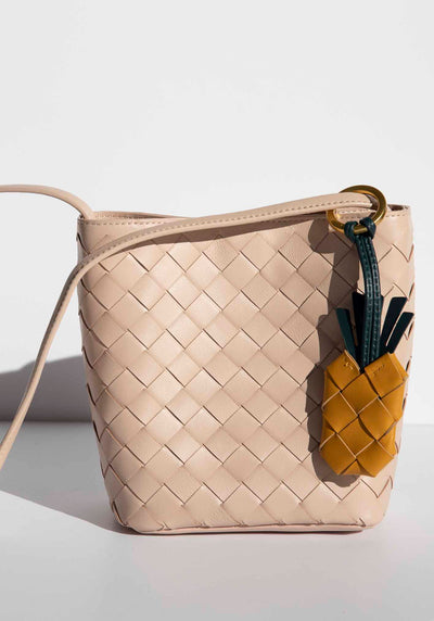 Verona Blush Woven Leather Bag