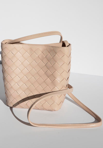 Verona Blush Woven Leather Bag