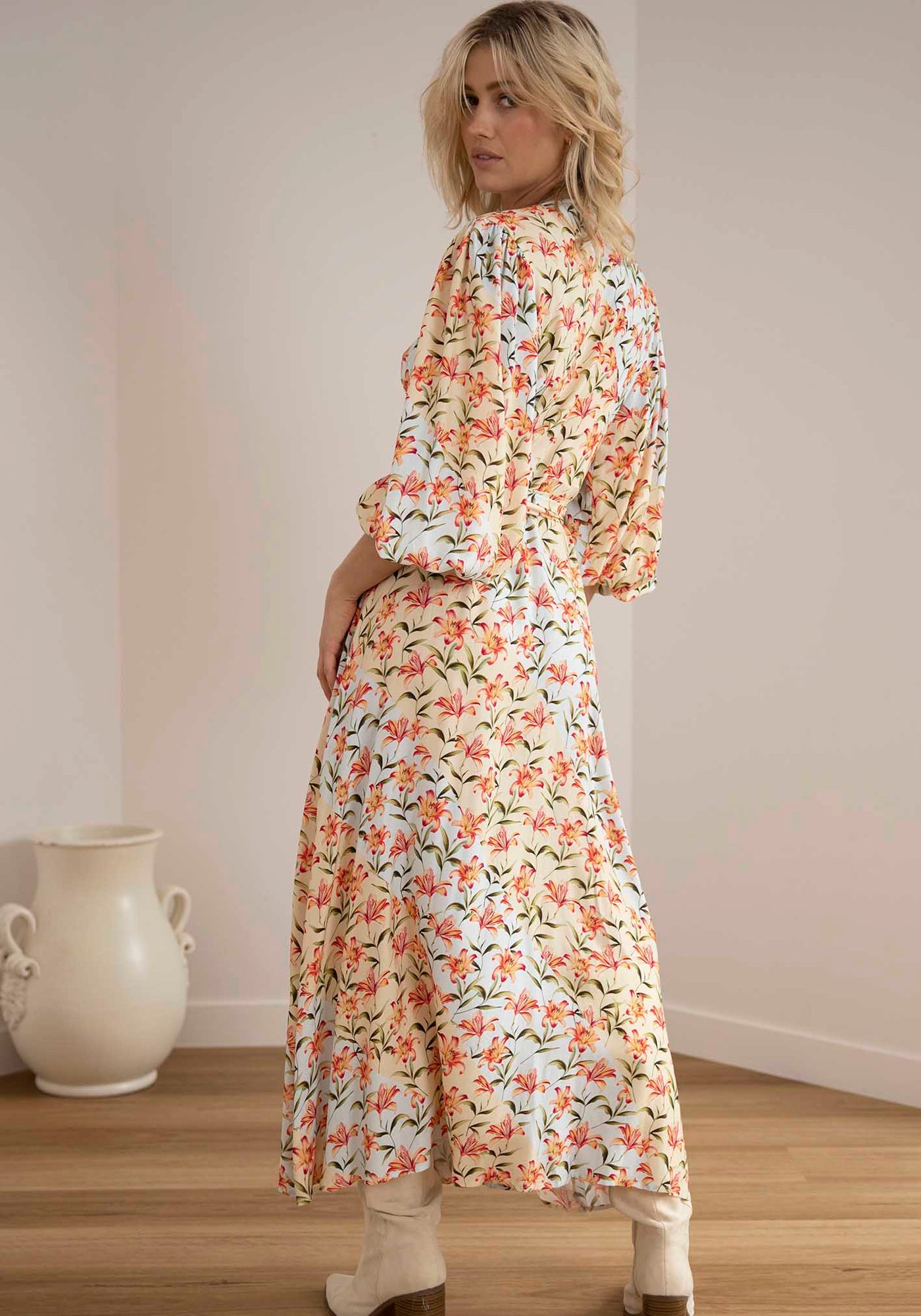 Waterlily Spliced Floral Maxi Wrap Dress | Maxi Dresses Australia