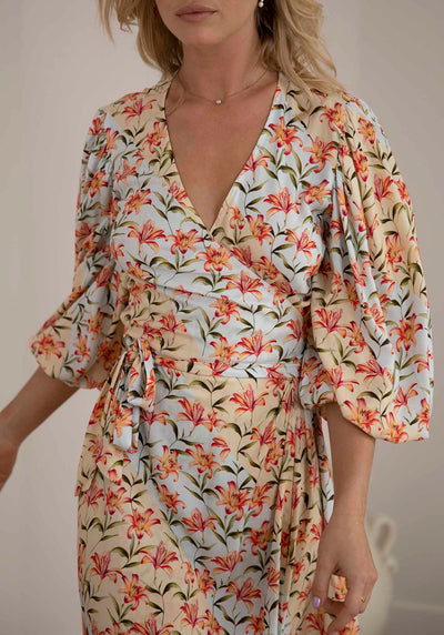 Waterlily Spliced Floral Maxi Wrap Dress | Maxi Dresses Australia