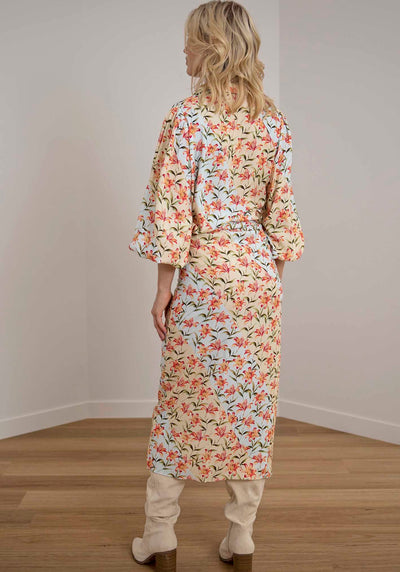 Waterlily Spliced Floral Wrap Skirt