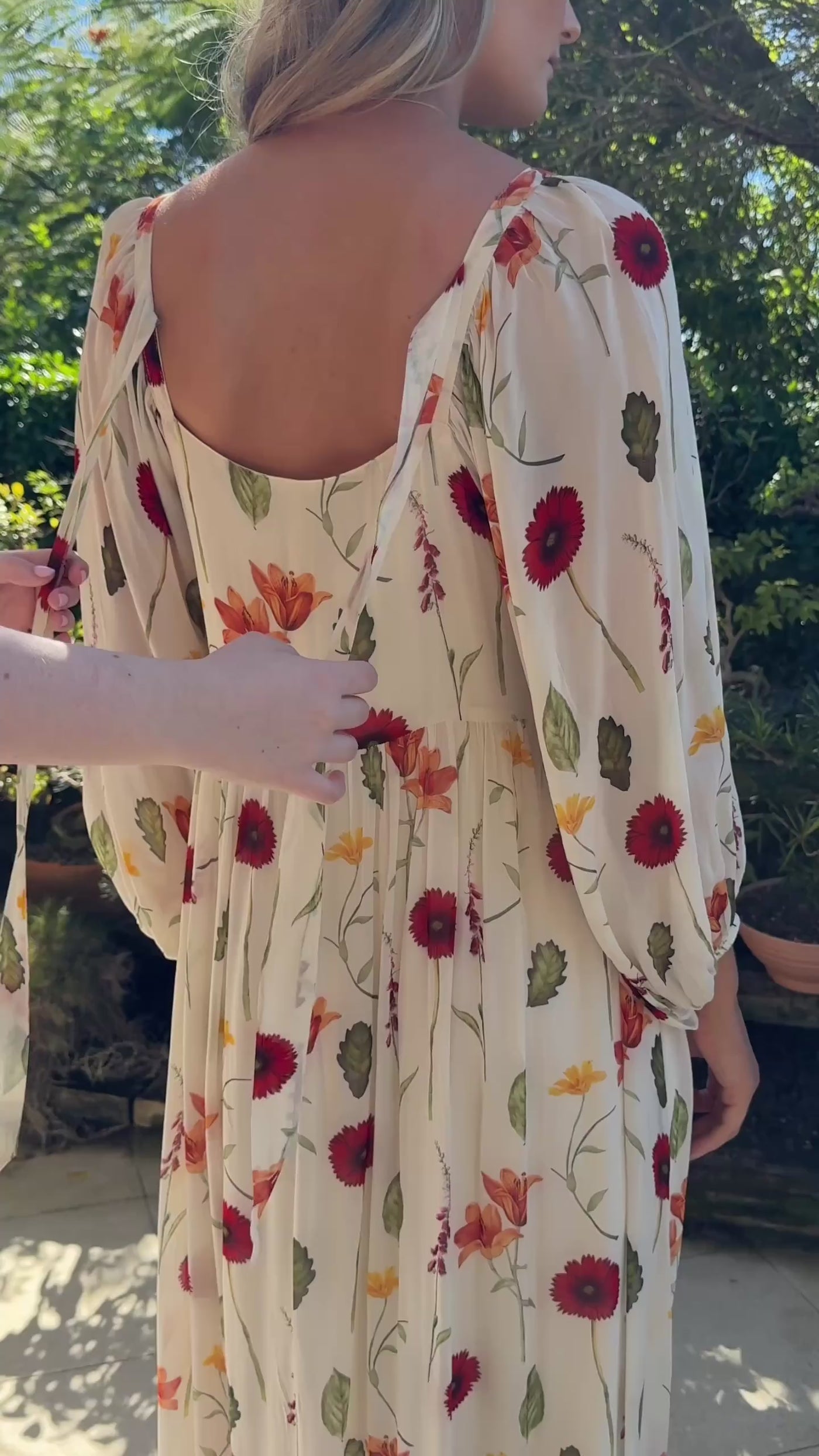 Perennial Floral Sleeve Maxi Dress