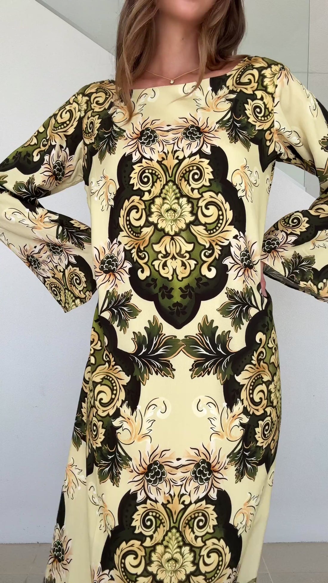 Rhapsody Paisley Cream Bell Sleeve Maxi Dress by Three of Something