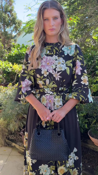 Milan Black Woven Leather Bag