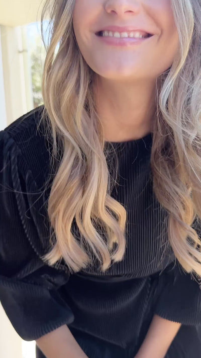 Galaxy Black Pleated Mini Dress