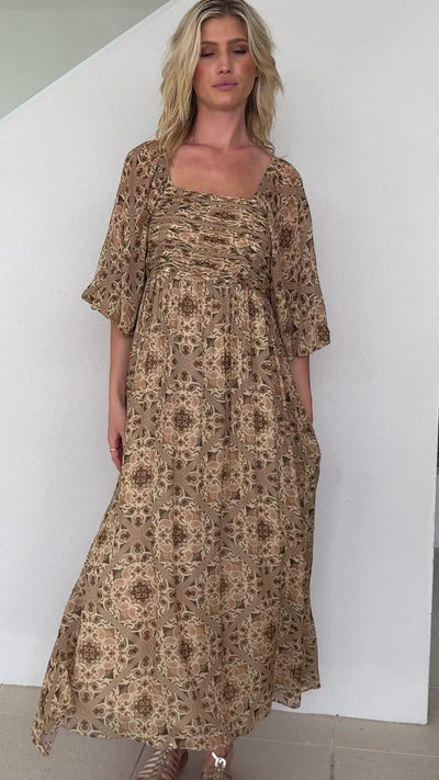 Liberte Paisley Sleeve Maxi Dress