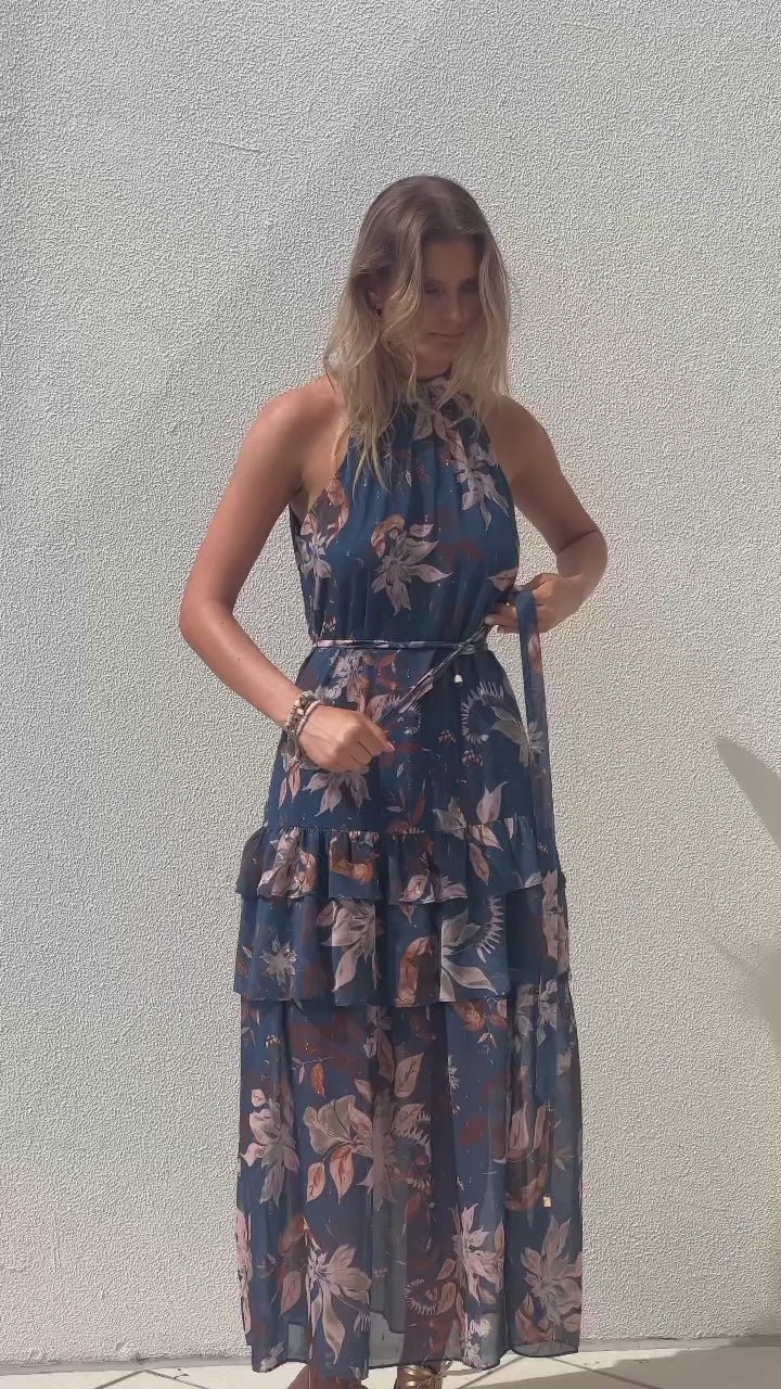 Moonflower Sleeveless Floral Maxi Dress