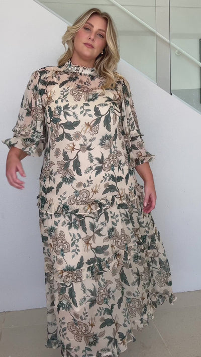 Love Story Cream Floral Maxi Dress | Effortlessly Wearable Maxi Dress ...