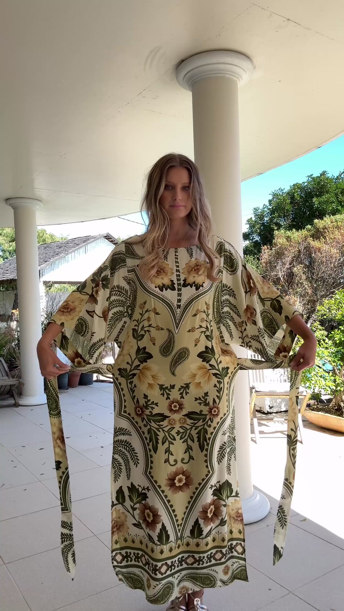 Harmony Garden Tie Maxi Dress by Three of Something