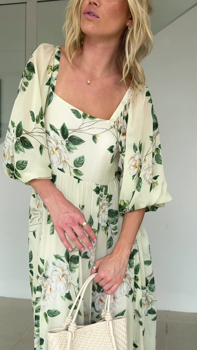 Eternal Floral Sleeve Maxi Dress