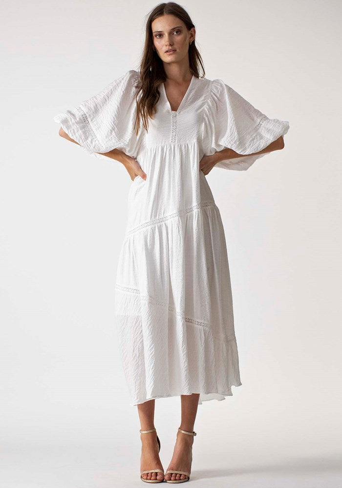 Never Forget Maxi Dress | White Maxi Dress by Three of Something Australia