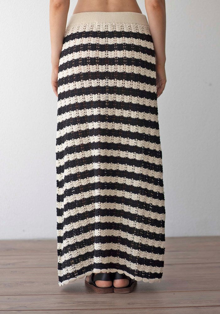 Songful Stripe Knit Skirt Maxi Skirt Australia THREE OF SOMETHING